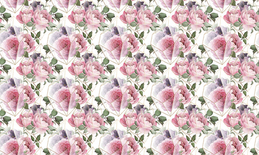 Romantic Rosewater Floral Pattern Wallpaper