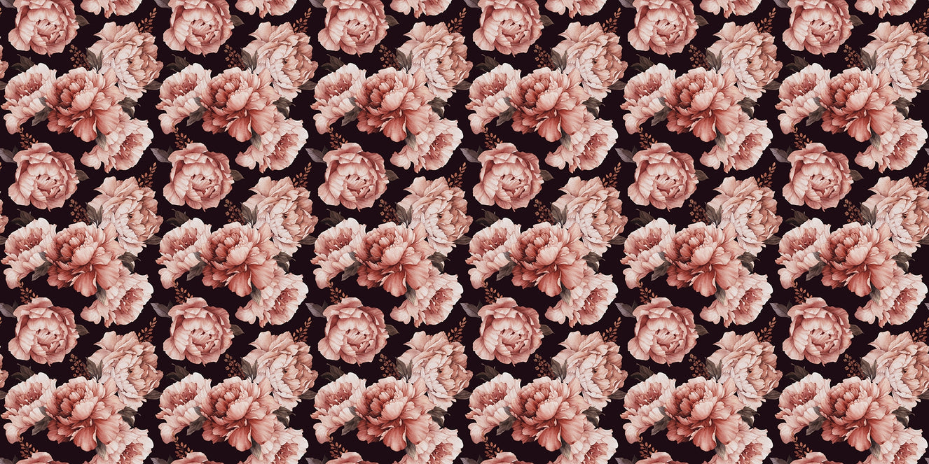 Brown Petals Watercolor Mural