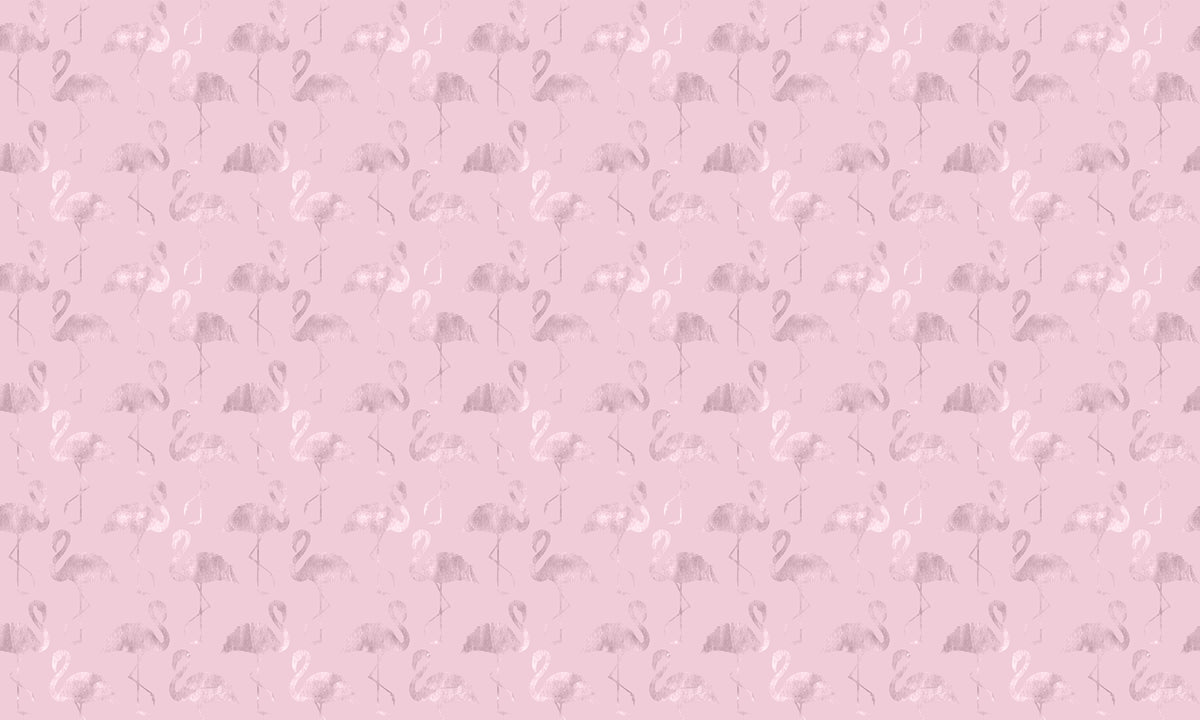 Glossy Pink Flamingo Waves Wallpaper in your room — zoomed