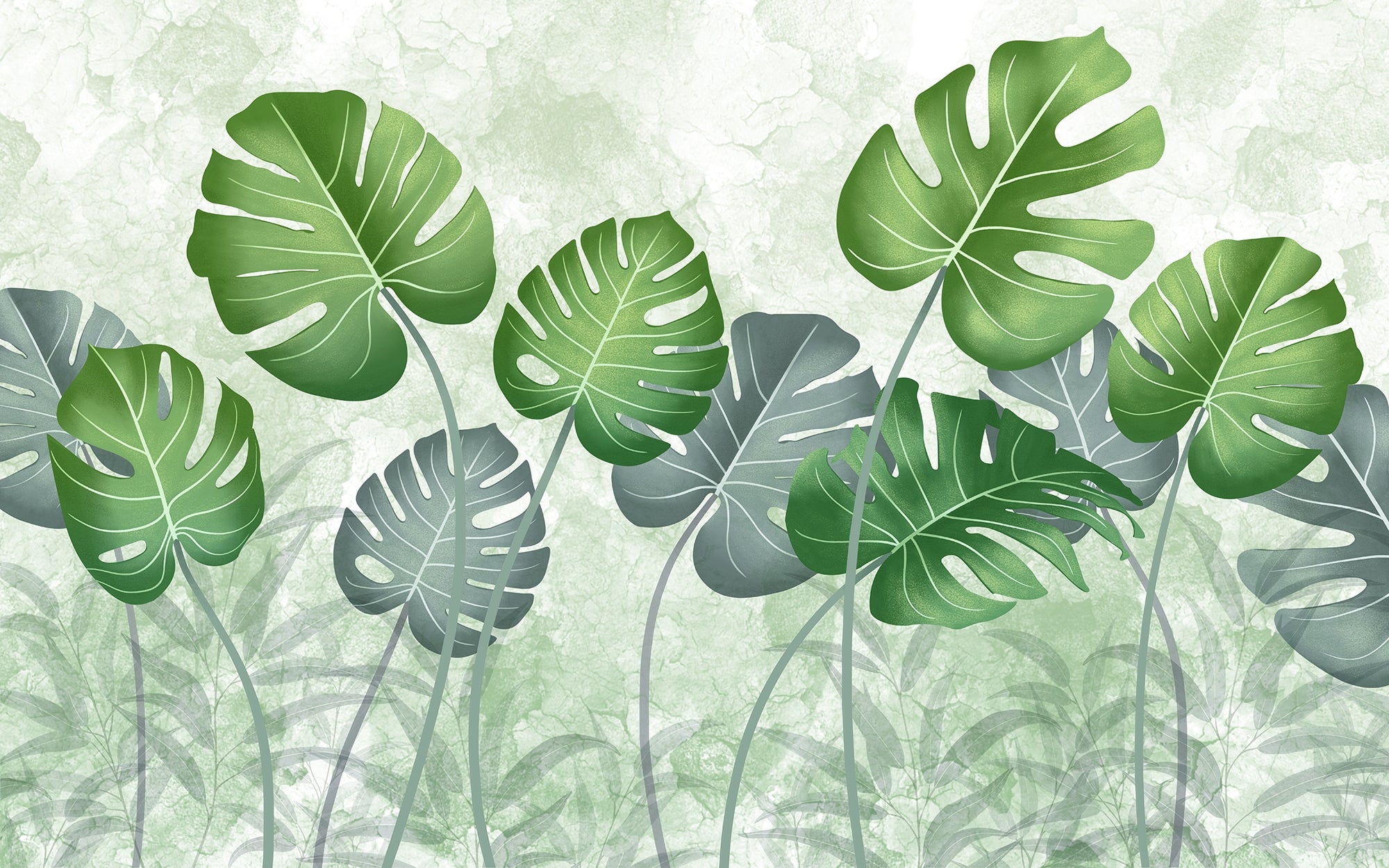 Exotic Canopy Leaves Wall Murals
