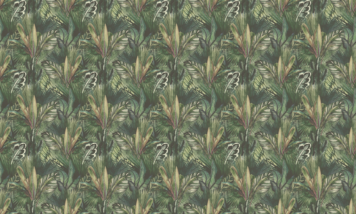 Watercolor Greenery Infusion Wallpaper in your room