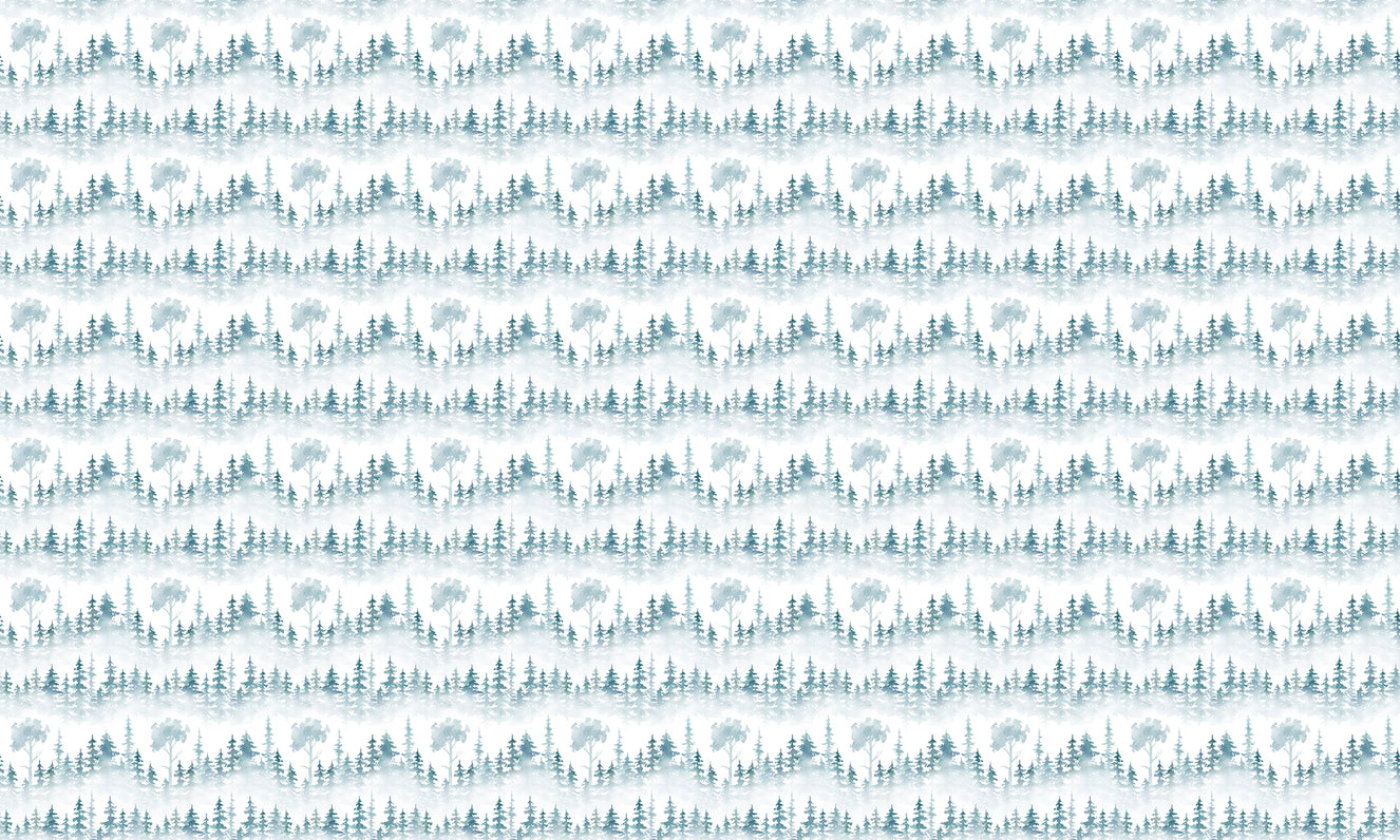 Misty White Woodland Wallpaper for Walls