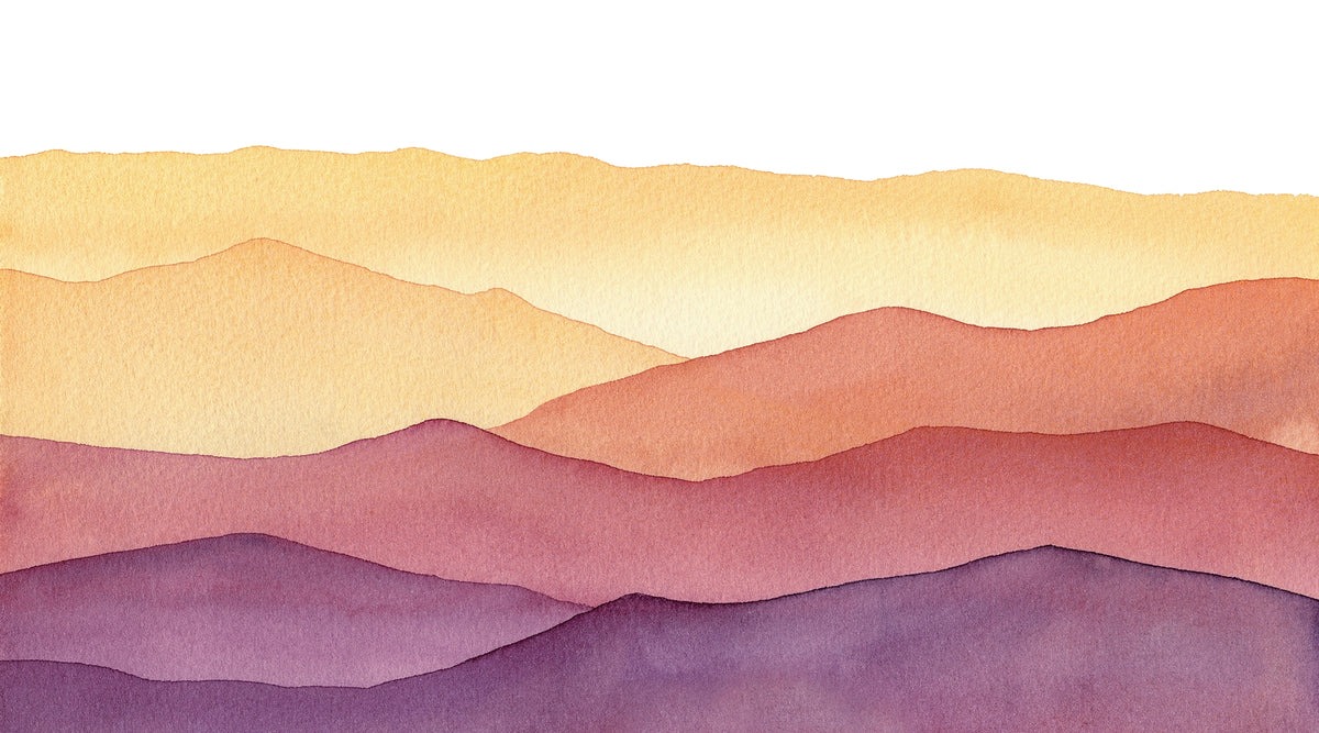 Watercolor Waves Design Wall Murals in your room — zoomed