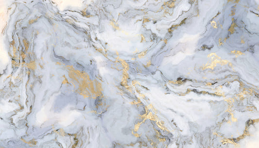 White Marble with Golden Touch Murals