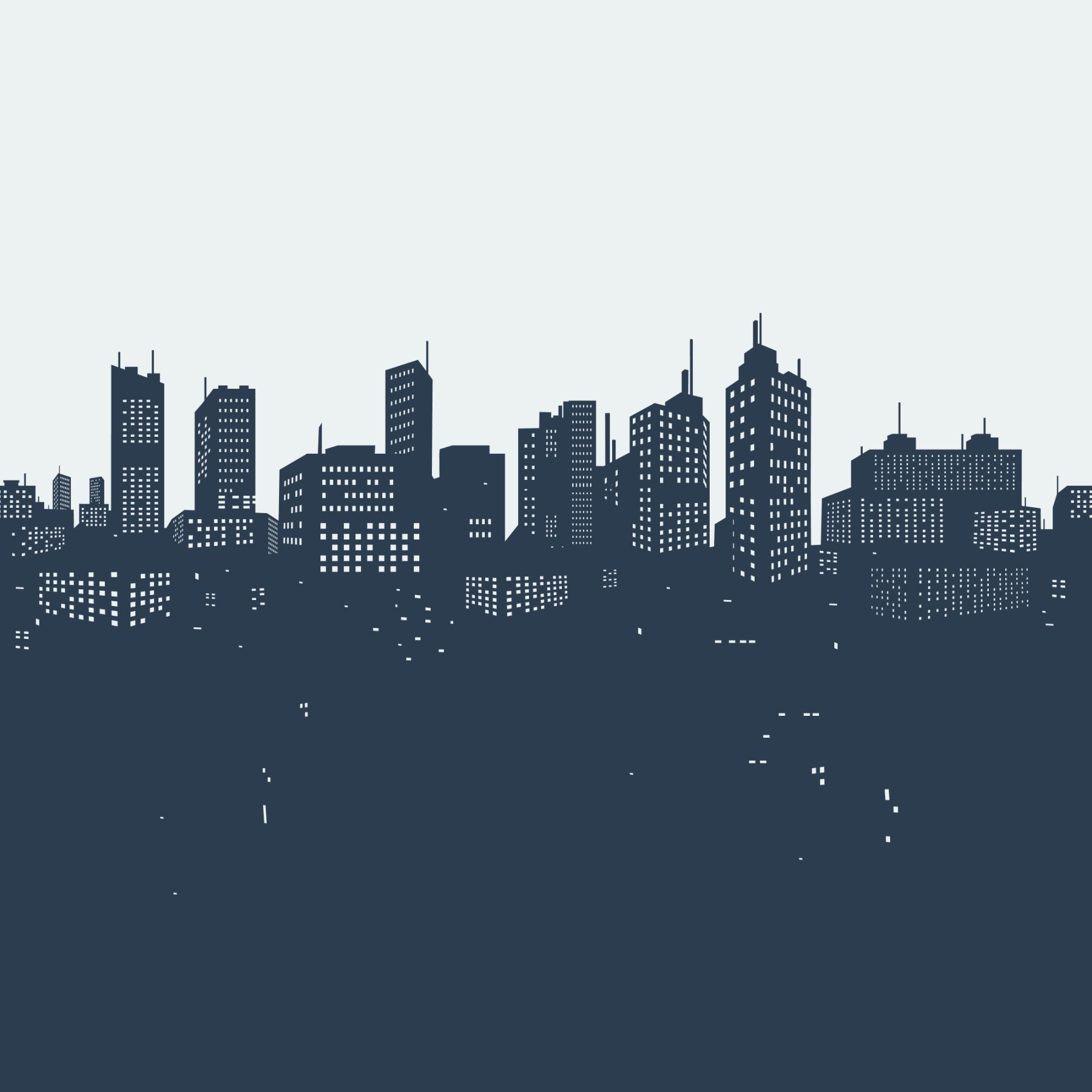 City Silhouette Vinyl Wall Mural