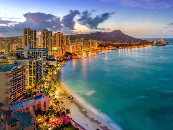 Diamond Head Volcano Sunset Mural
