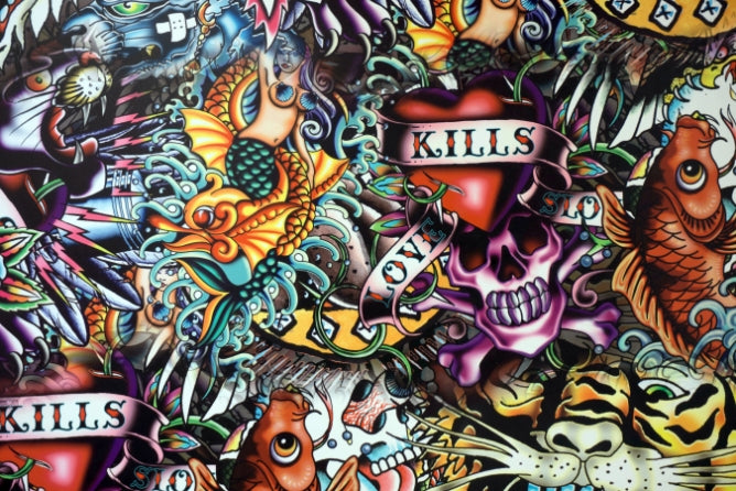 Vibrant Tattoo Style Wall Mural
