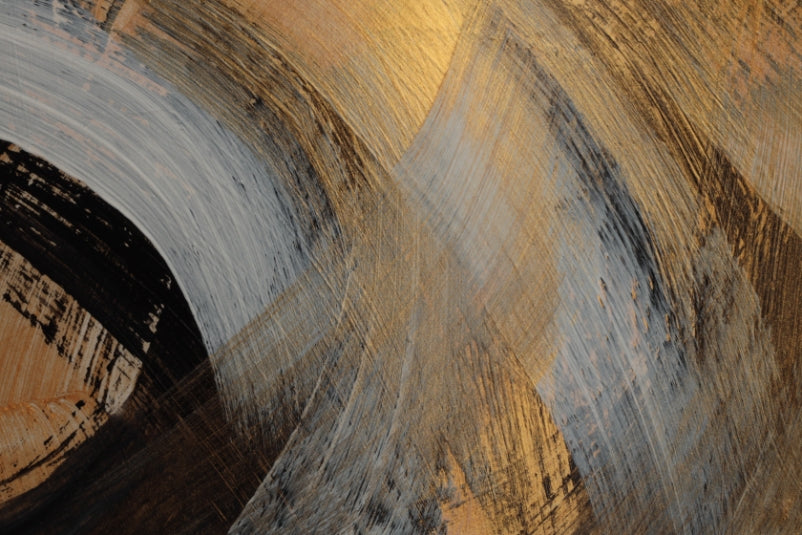 Gold and Black Swirl Mural Wallpaper