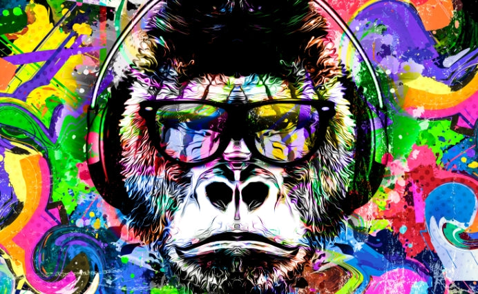Urban Jungle Graffiti Mural Wallpaper in your room — zoomed