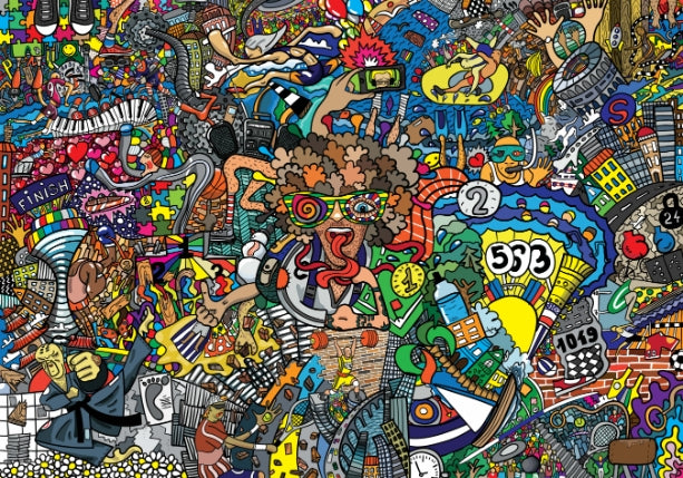 Eclectic Urban Graffiti Wall Mural in your room