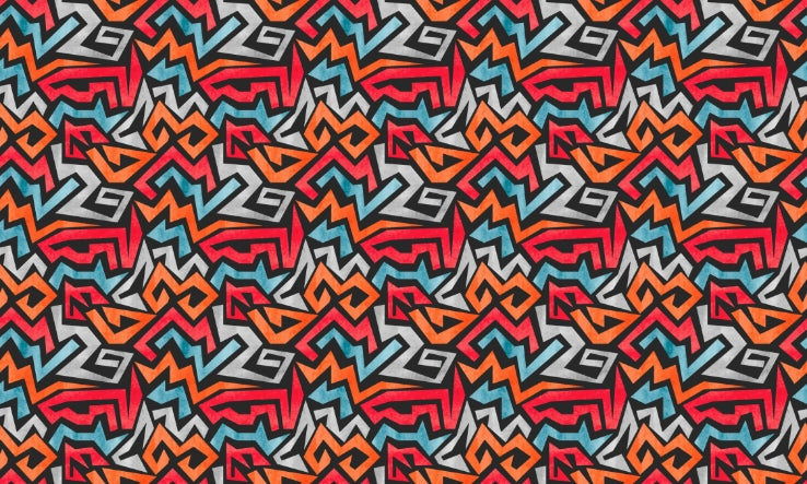 Bold Graffiti Vector Pattern Wall Mural in your room