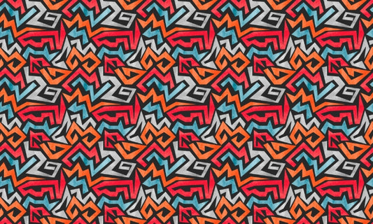Bold Graffiti Vector Pattern Wall Mural