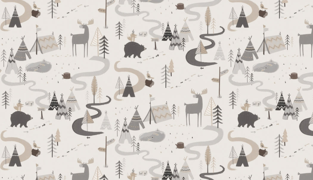 Storybook Forest Road Wall Mural in your room — zoomed