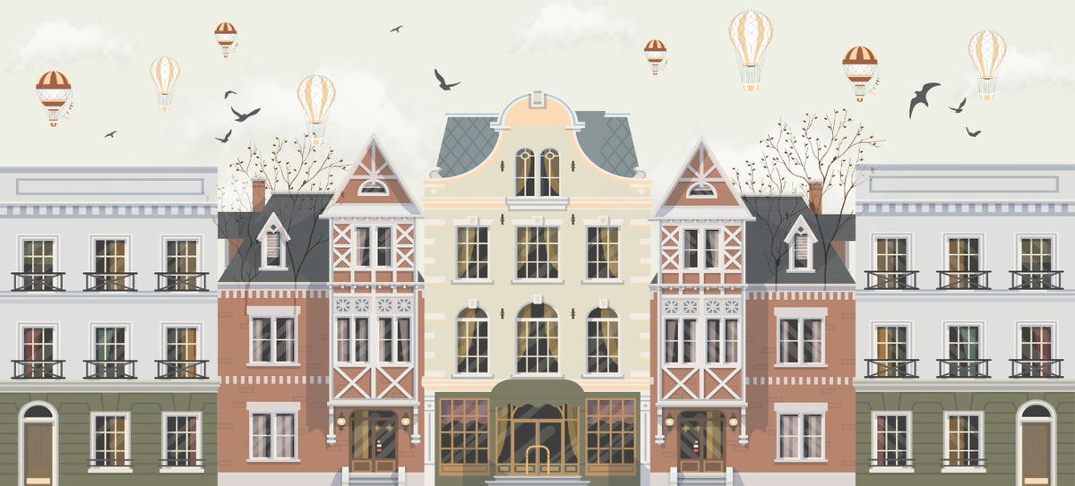 Breeze Whisperer Rowhouses Mural in your room