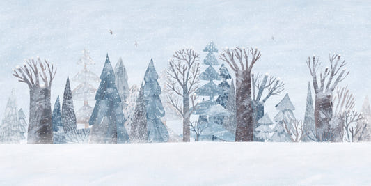 Snowy Trees Landscape Wall Mural