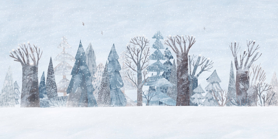 Snowy Trees Landscape Wall Mural