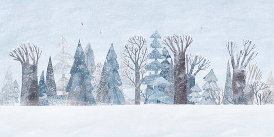 Snowy Trees Landscape Wall Mural
