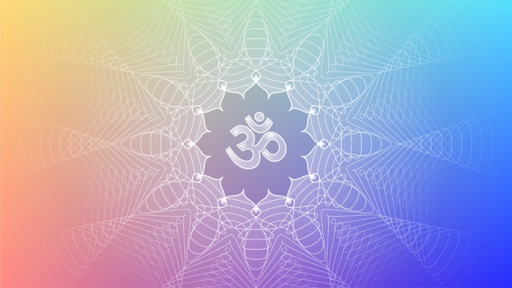 Divine Om Lotus Energy Wallpaper in your room — zoomed