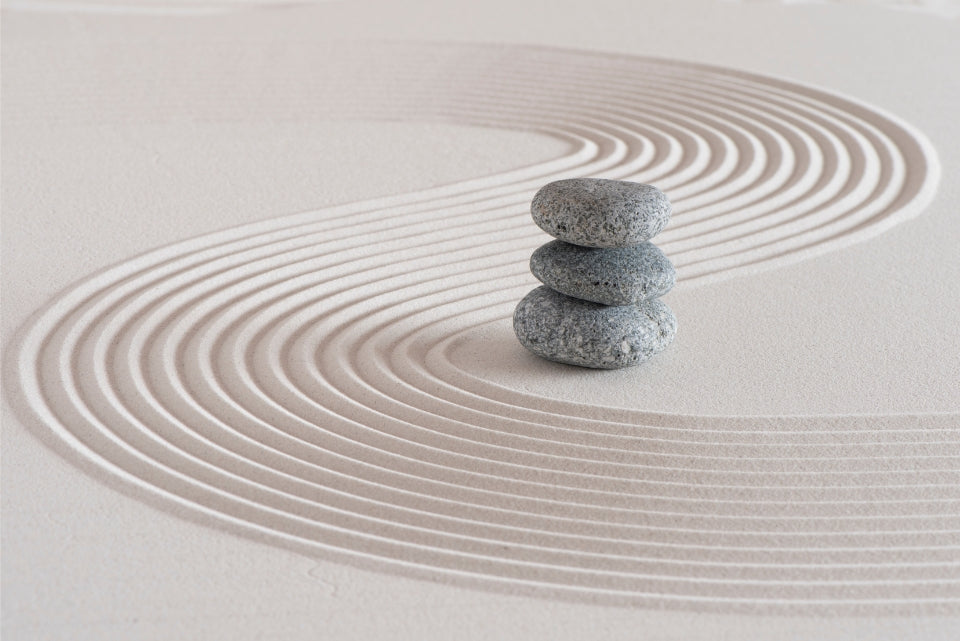 Zen Garden Wallpaper Mural in your room — zoomed