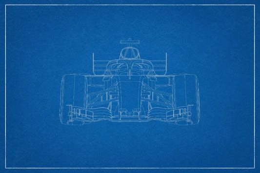 F1 Car Blueprint Wallpaper Mural