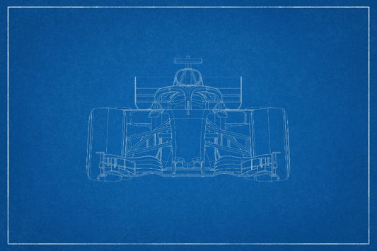 F1 Car Blueprint Wallpaper Mural