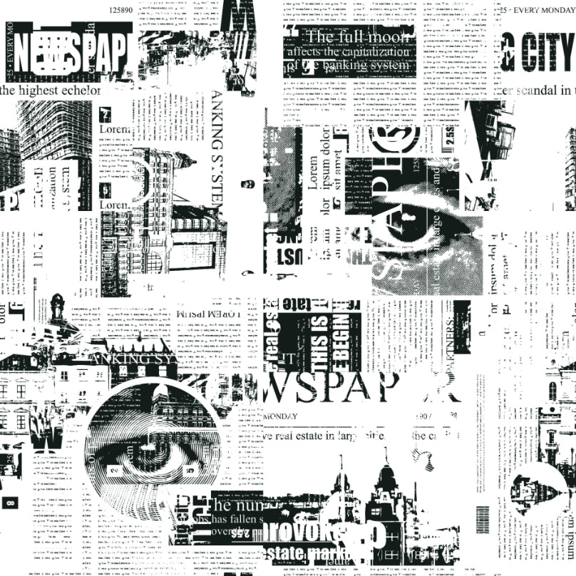 Graphic Newsprint Wallpaper Mural
