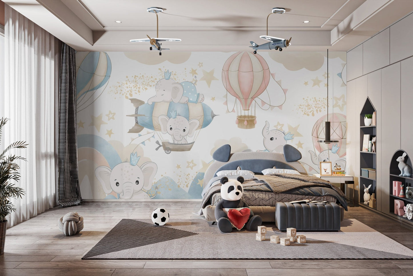 Baby Elephants Playtime Wallpaper Mural - Wallanza
