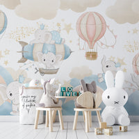 Baby Elephants Playtime Wallpaper Mural - Wallanza