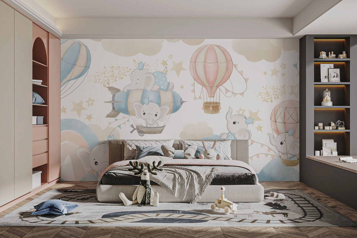 Baby Elephants Playtime Wallpaper Mural - Wallanza