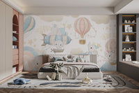 Baby Elephants Playtime Wallpaper Mural - Wallanza