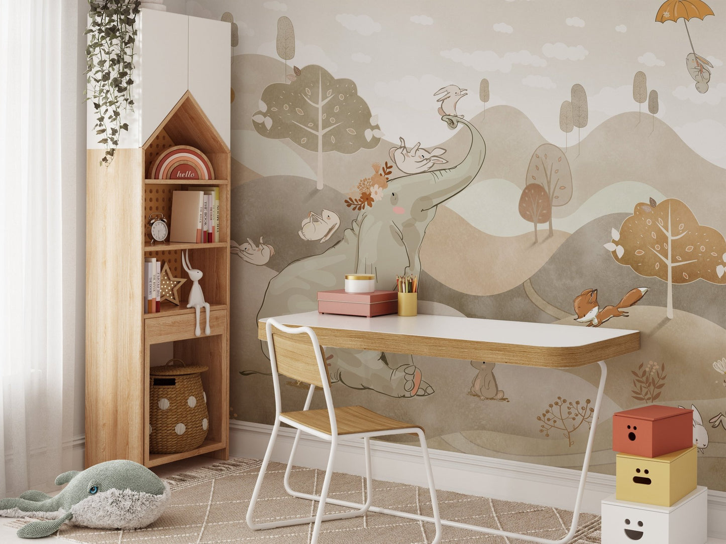 Story inspired adventure wallpaper mural with layered scenery.