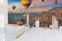 Artistic balloons sunset mural for walls
