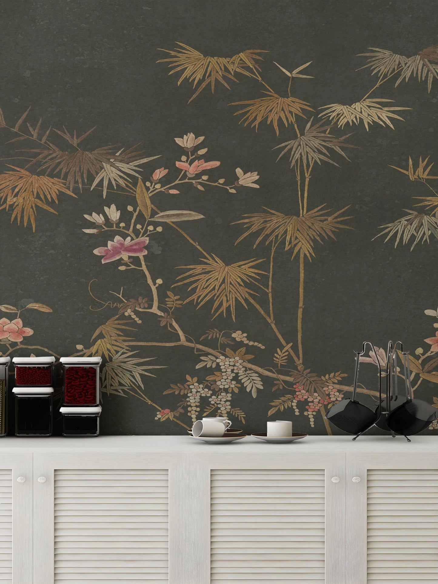 Bamboo Chinoiserie Garden Wallpaper Mural - Wallanza