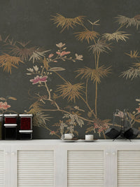 Bamboo Chinoiserie Garden Wallpaper Mural - Wallanza