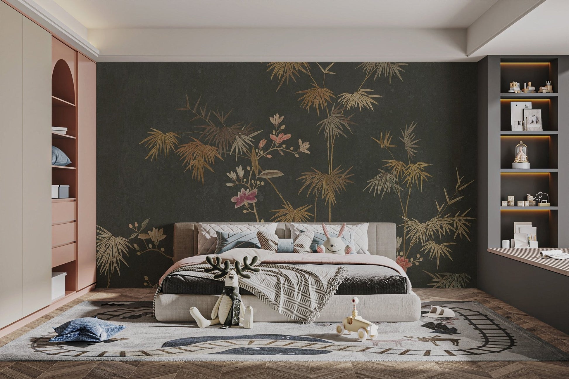Bamboo Chinoiserie Garden Wallpaper Mural - Wallanza