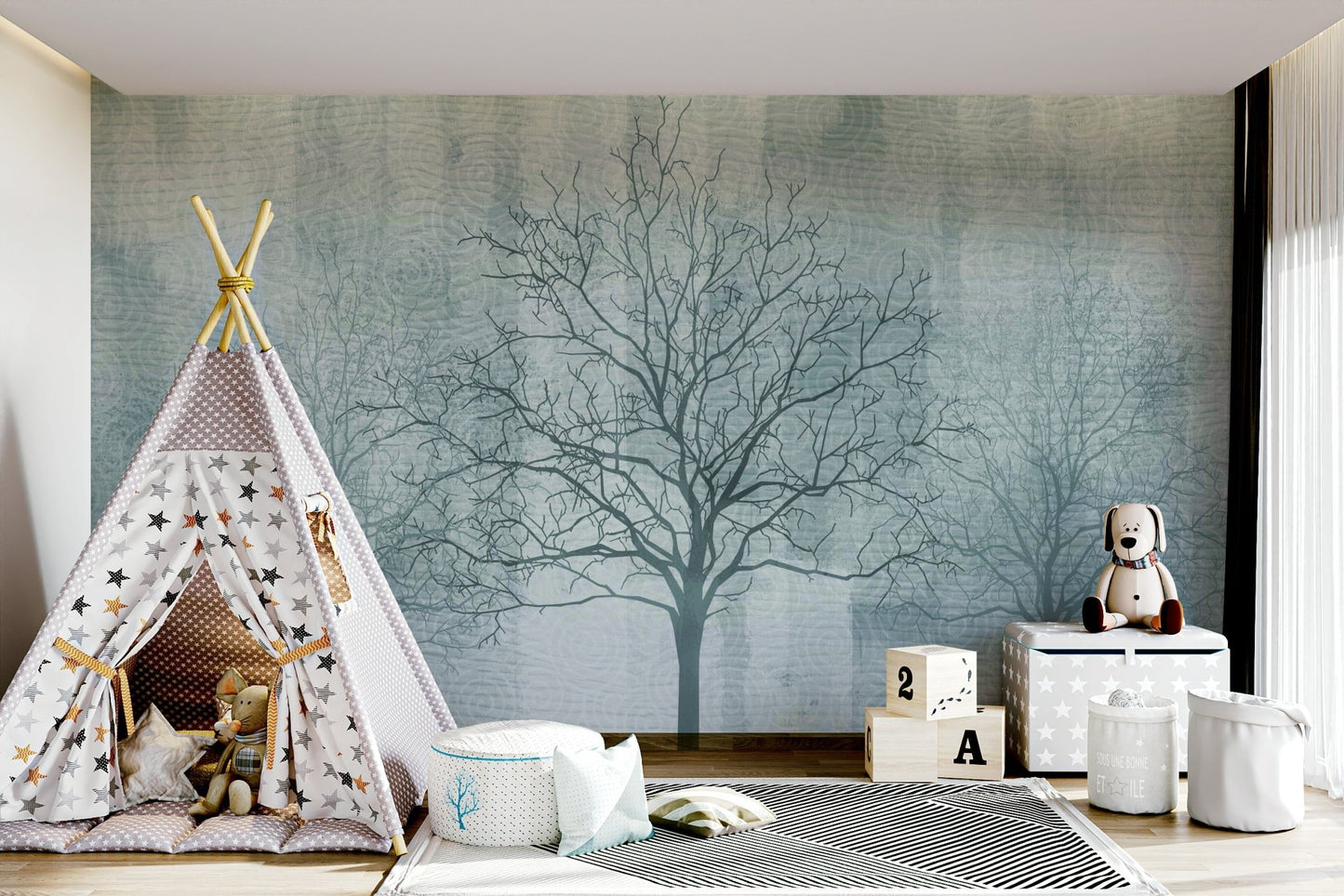 Bare Branches Wall Mural - Wallanza