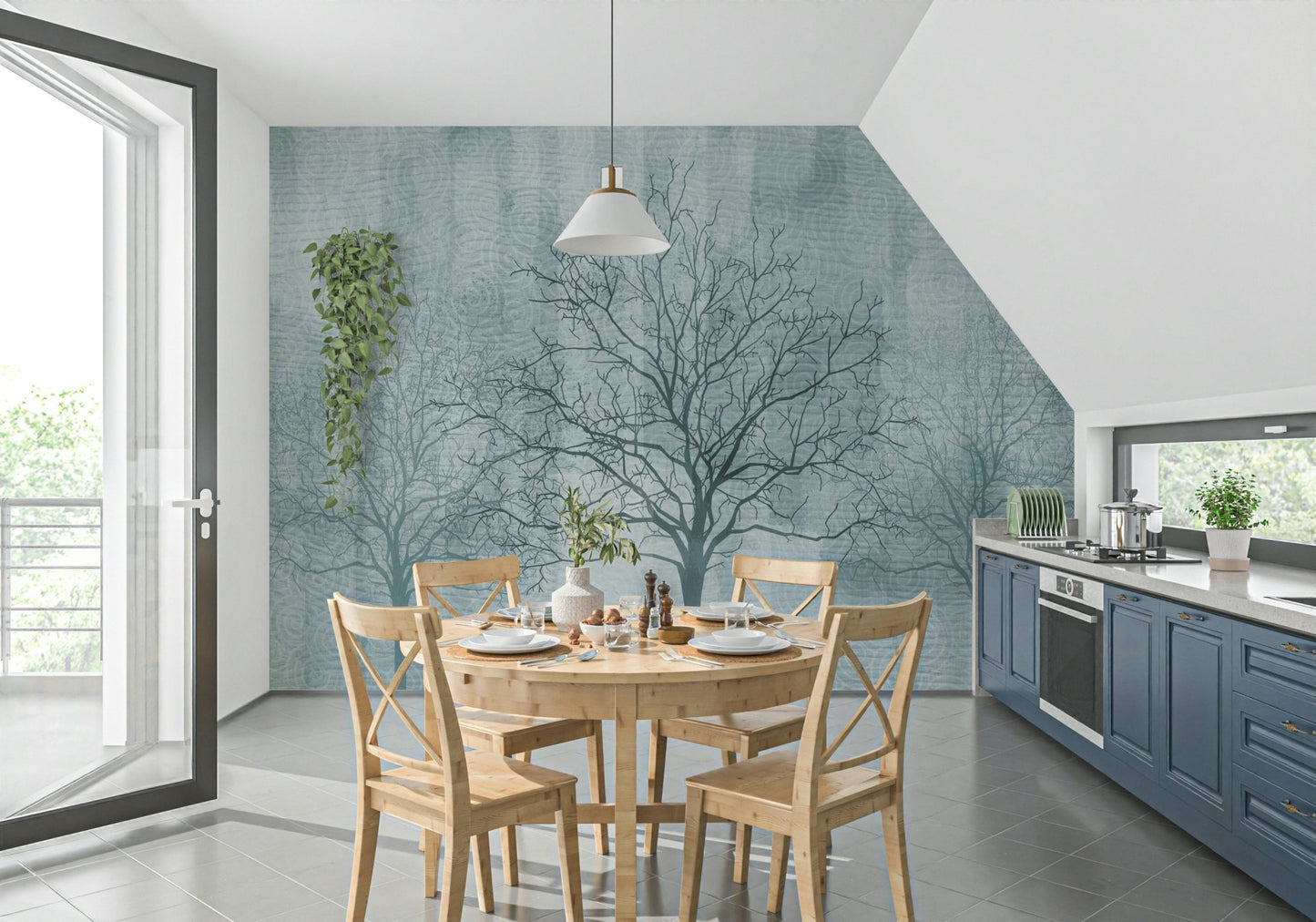 Bare Branches Wall Mural - Wallanza