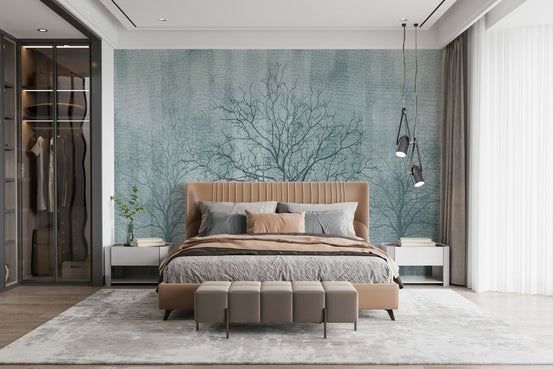Bare Branches Wall Mural highlighting intricate natural textures and lines