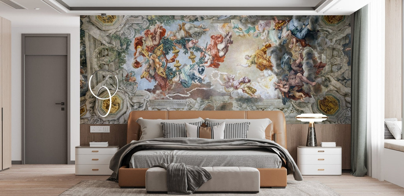 Baroque heaven mural for elegant decor
