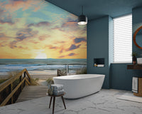 Beach Sunset Boardwalk Wallpaper - Wallanza