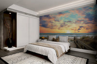 Beach Sunset Boardwalk Wallpaper - Wallanza