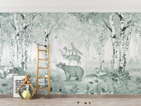 Bear King Forest Wall Mural - Wallanza