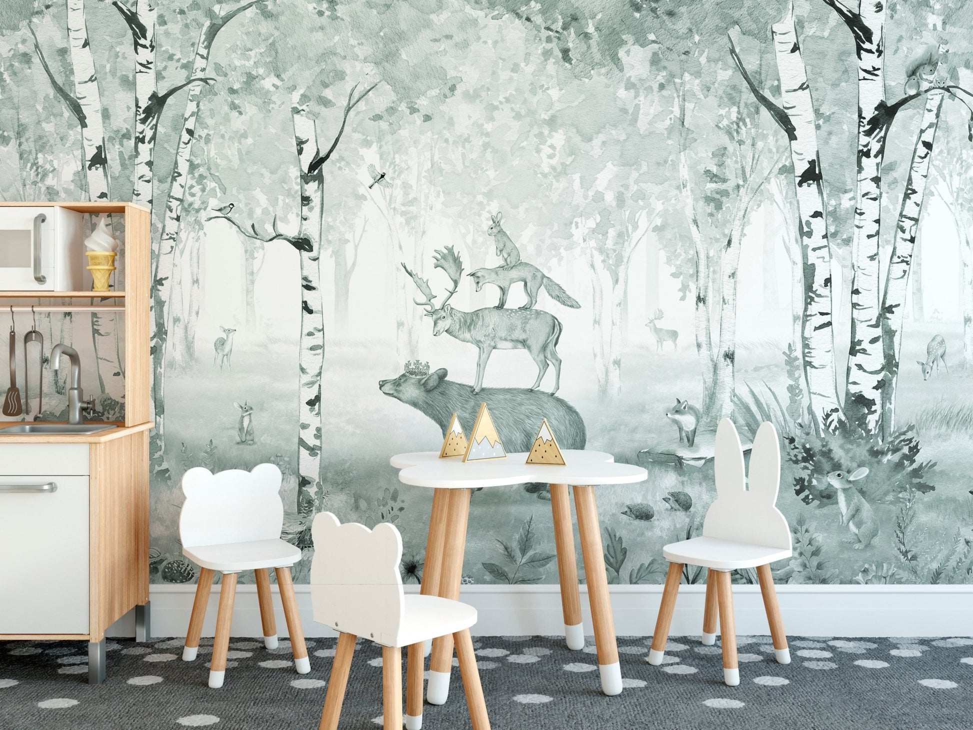 Bear King Forest Wall Mural - Wallanza