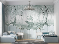 Bear King Forest Wall Mural - Wallanza