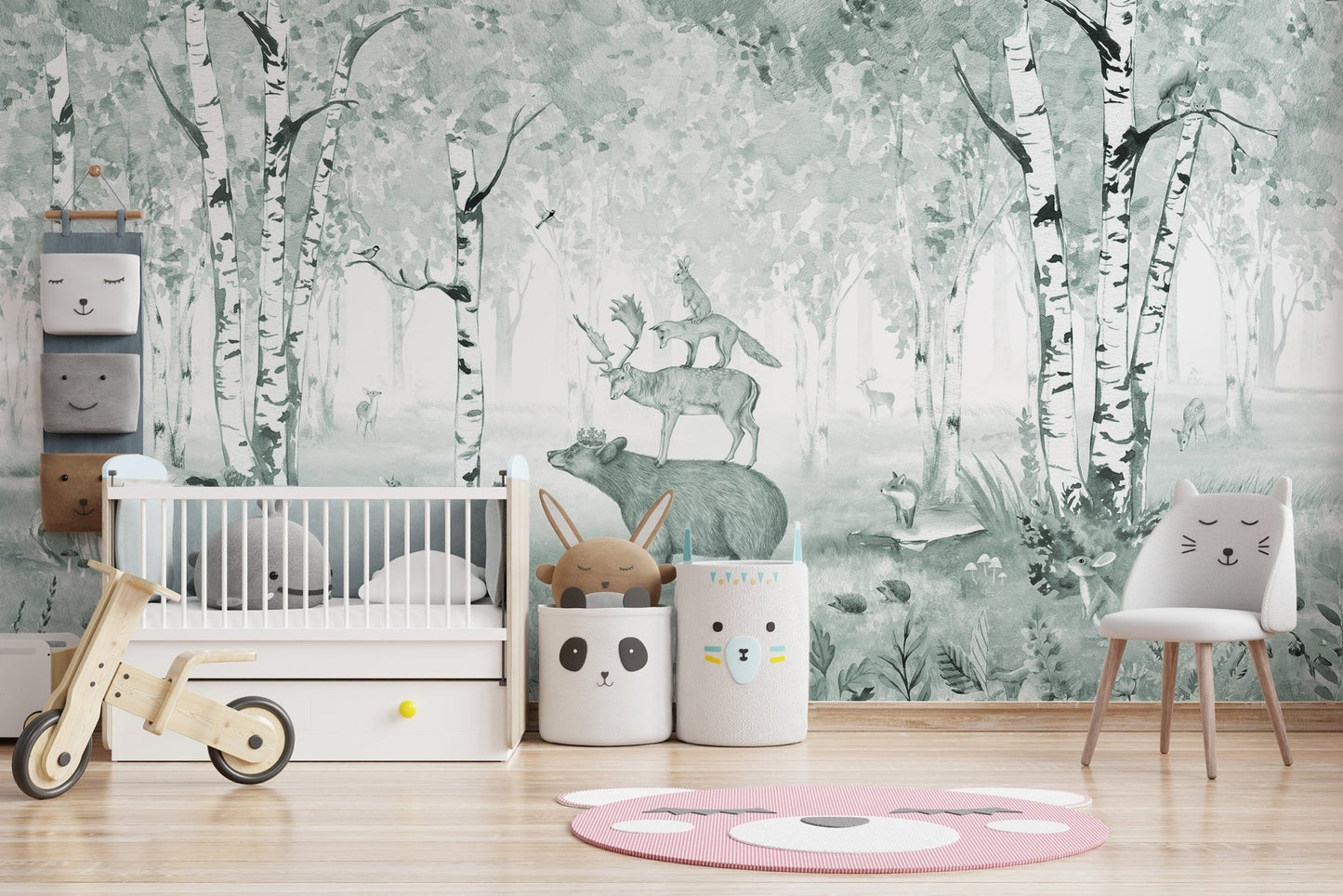 Bear King Forest Wall Mural - Wallanza