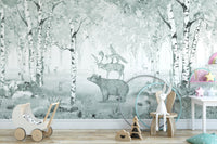 Bear King Forest Wall Mural - Wallanza