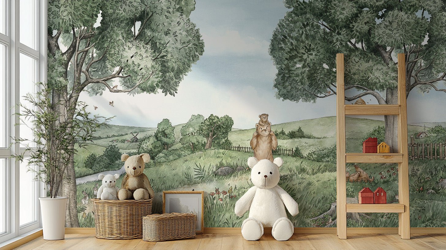 Bears and Bees Wall Mural - Wallanza
