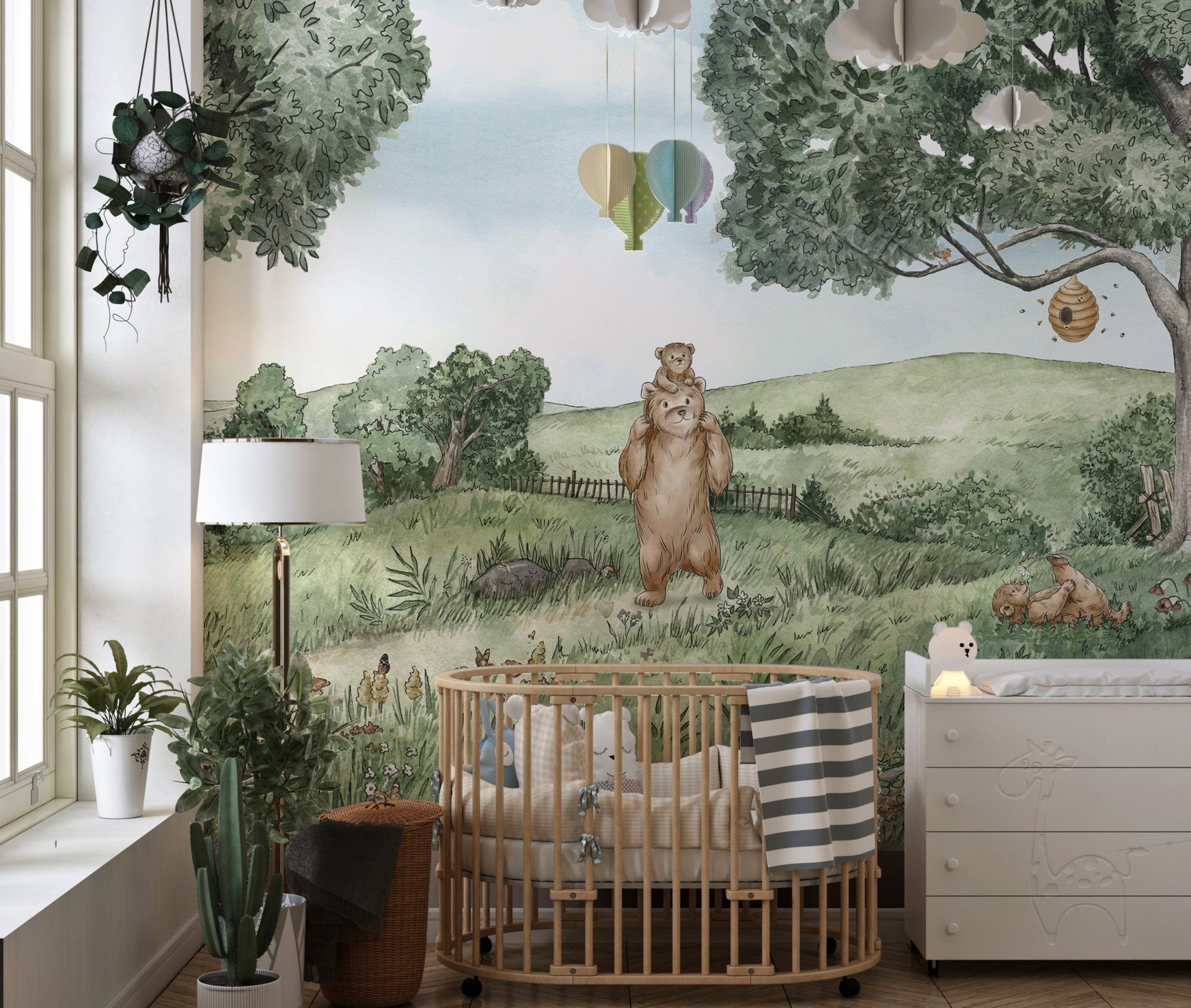 Bears and Bees Wall Mural - Wallanza
