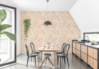 Kitchen backsplash area with Beautiful Leaf Design Peel & Stick Wallpaper