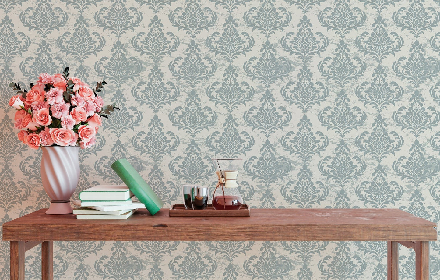 Beautiful Old Fashioned Damask Wallpaper For Walls - Wallanza